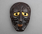 Mask (Sōmen), Lacquered iron, copper, gold, Japanese