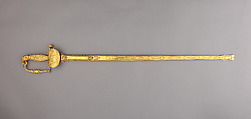 Sword and Scabbard Presented to Captain Samuel Chester Reid (1783–1861), John Targee (American, ca. 1774–1850), Gold, brass, steel, American, New York