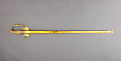 Sword and Scabbard Presented to Captain Samuel Chester Reid (1783–1861), John Targee (American, ca. 1774–1850), Gold, brass, steel, American, New York