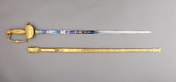 Sword and Scabbard Presented to Captain Samuel Chester Reid (1783–1861), John Targee (American, ca. 1774–1850), Gold, brass, steel, American, New York