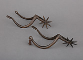 Pair of Rowel Spurs, Copper alloy, possibly French