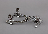 Rowel Spur (Left), Iron alloy, copper alloy, Mexican