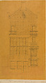 Architectural Drawing of the Exterior of the Comte de Nieuwerkerke's House, Hector-Martin Lefuel  French, Pen on paper, French, Paris