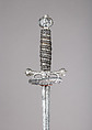 Smallsword with Scabbard, Silver, steel, wood, leather, textile, probably Dutch