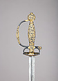 Smallsword with Scabbard, Copper-gold alloy (shakudō), gold, steel, wood, leather, textile, Japanese, possibly Dejima, for the Western market