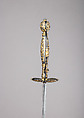 Smallsword with Scabbard, Copper-gold alloy (shakudō), gold, steel, wood, leather, textile, Japanese, possibly Dejima, for the Western market