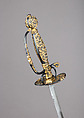 Smallsword with Scabbard, Copper-gold alloy (shakudō), gold, steel, wood, leather, textile, Japanese, possibly Dejima, for the Western market