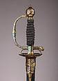Smallsword with Scabbard, Steel, gold, wood, leather, textile, Northern Indian, for the Western market