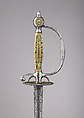 Smallsword, Steel, enamel, gold, textile, French or British
