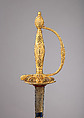 Smallsword with Scabbard, Gold, steel, wood, fish skin, textile, French, Paris