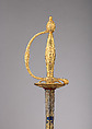 Smallsword with Scabbard, Gold, steel, wood, fish skin, textile, French, Paris