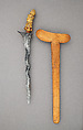 Kris with Sheath, the hilt representing Batara Bayu, Steel, wood, gold, semiprecious stones, Balinese