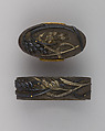 Sword-Hilt Collar and Pommel (Fuchigashira), Copper-silver alloy (shibuichi), copper-gold alloy (shakudō), silver, Japanese