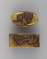 Sword-Hilt Collar and Pommel (Fuchigashira), Copper alloy (sentoku), copper, Japanese