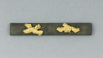 Knife Handle (Kozuka), Copper-silver alloy (shibuichi), gold, Japanese