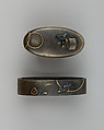Sword-Hilt Collar and Pommel (Fuchigashira), Copper-silver alloy (shibuichi), copper-gold alloy (shakudō), copper, gold, Japanese