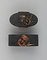 Sword-Hilt Collar and Pommel (Fuchigashira), Copper-gold alloy (shakudō), copper-silver alloy (shibuichi), copper, Japanese
