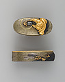 Sword-Hilt Collar and Pommel (Fuchigashira), Copper-silver alloy (shibuichi), copper-gold alloy (shakudō), gold, Japanese
