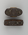 Sword-Hilt Collar and Pommel (Fuchigashira), Iron, Japanese