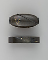 Sword-Hilt Collar and Pommel (Fuchigashira), Copper-silver alloy (shibuichi), copper-gold alloy (shakudō), gold, silver, copper, Japanese