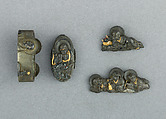 Set of Sword Fittings (Mitokoromono), Copper-silver alloy (shibuichi), gold, copper-gold alloy (shakudō), copper, silver, Japanese