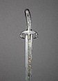 Saber with Scabbard and Strap, Steel, gold, wood, leather, Eastern European, probably Hungary