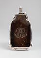 Powder Flask, Spout made by James Dixon &amp; Sons (British, founded Sheffield, 1806), Tortoiseshell, wood, silver, steel, British, probably London; spout, Sheffield
