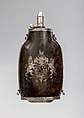 Powder Flask, Spout made by James Dixon & Sons (British, founded Sheffield, 1806), Tortoiseshell, wood, silver, steel, British, probably London; spout, Sheffield