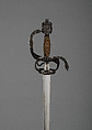Rapier of Ambrogio Spinola (1569–1630) with Scabbard Chape, Hilt inscribed M. I. F. (northern European, active ca. 1600), Steel, Northern European, possibly France