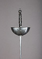 Cup-Hilted Rapier, Steel, wood, iron wire, blade, German, Solingen; hilt, Spanish