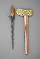 Kris with Sheath, Steel, wood, copper, gold, semiprecious stones, turquoise, pigment, Balinese