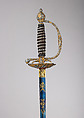 Smallsword, Steel, gold, wood, textile, French