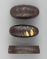 Sword-Hilt Collar and Pommel (Fuchigashira), Iron, silver, gold, Japanese