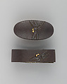 Sword-Hilt Collar and Pommel (Fuchigashira), Iron, gold, silver, Japanese