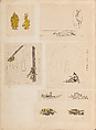 彫鐫画譜 Album of Designs for Metal Carving (<i>Chōsen Gafu</i>), 嵐山常行画 Ranzan Tsuneyuki (Japanese, active mid-19th century), Ink on paper, pasted into a bound volume, Japanese