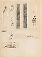 彫鐫画譜 Album of Designs for Metal Carving (<i>Chōsen Gafu</i>), 嵐山常行画 Ranzan Tsuneyuki (Japanese, active mid-19th century), Ink on paper, pasted into a bound volume, Japanese