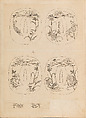 彫鐫画譜 Album of Designs for Metal Carving (<i>Chōsen Gafu</i>), 嵐山常行画 Ranzan Tsuneyuki (Japanese, active mid-19th century), Ink on paper, pasted into a bound volume, Japanese
