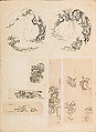 彫鐫画譜 Album of Designs for Metal Carving (<i>Chōsen Gafu</i>), 嵐山常行画 Ranzan Tsuneyuki (Japanese, active mid-19th century), Ink on paper, pasted into a bound volume, Japanese