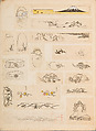 彫鐫画譜 Album of Designs for Metal Carving (<i>Chōsen Gafu</i>), 嵐山常行画 Ranzan Tsuneyuki (Japanese, active mid-19th century), Ink on paper, pasted into a bound volume, Japanese