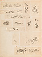 彫鐫画譜 Album of Designs for Metal Carving (<i>Chōsen Gafu</i>), 嵐山常行画 Ranzan Tsuneyuki (Japanese, active mid-19th century), Ink on paper, pasted into a bound volume, Japanese