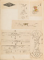 彫鐫画譜 Album of Designs for Metal Carving (<i>Chōsen Gafu</i>), 嵐山常行画 Ranzan Tsuneyuki (Japanese, active mid-19th century), Ink on paper, pasted into a bound volume, Japanese