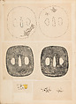 彫鐫画譜 Album of Designs for Metal Carving (<i>Chōsen Gafu</i>), 嵐山常行画 Ranzan Tsuneyuki (Japanese, active mid-19th century), Ink on paper, pasted into a bound volume, Japanese