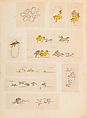 彫鐫画譜 Album of Designs for Metal Carving (<i>Chōsen Gafu</i>), 嵐山常行画 Ranzan Tsuneyuki (Japanese, active mid-19th century), Ink on paper, pasted into a bound volume, Japanese