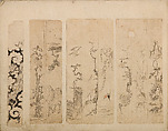 Various Designs for the Chiseller (Chōkō Shitae Shinajina), Togyoku, and others (Japanese, 1867 (3rd Month)), Ink on paper, pasted into a bound volume, Japanese