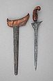 Kris with Sheath, Steel, wood, copper, Javanese