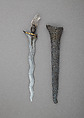 Kris with Sheath, Steel, wood, crystal, gold, silver, Javanese