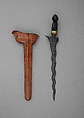 Kris with Sheath, Steel, wood, brass, Javanese