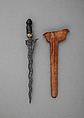 Kris with Sheath, Steel, wood, brass, Javanese