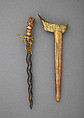 Kris with Sheath, Steel, gold, wood, semiprecious stones, probably Javanese