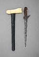 Kris with Sheath, Steel, wood, ivory, silver, Balinese, grip, Madurese